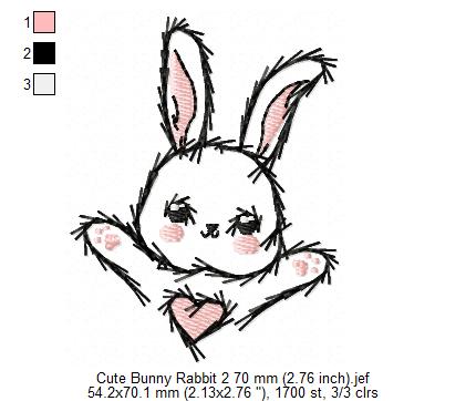 Cute Bunny Rabbit Free Embroidery Design