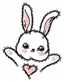 Cute Bunny Rabbit Free Embroidery Design