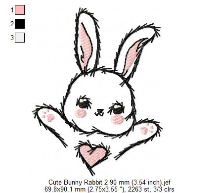 Cute Bunny Rabbit Free Embroidery Design