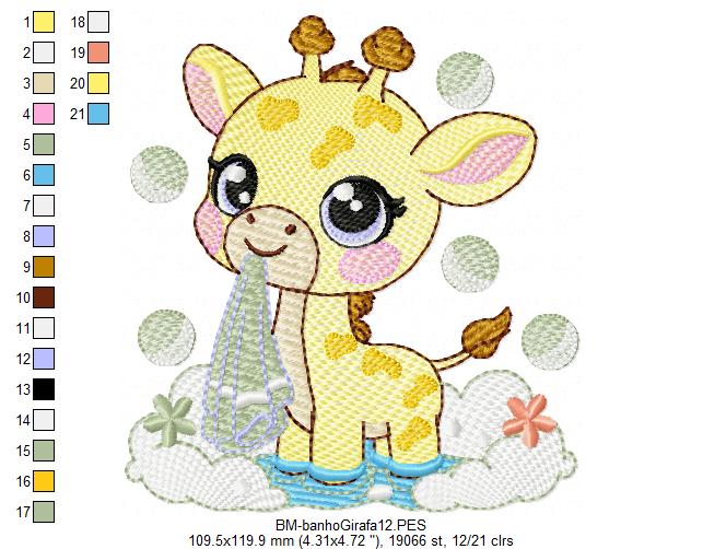 Cute Baby Giraffe Embroidery Design