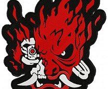 Devil Face with scary Eye Free Embroidery Design