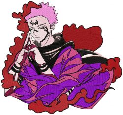 Sukuna Free Anime Embroidery Design