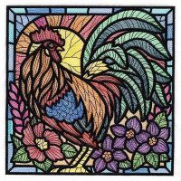 Colorful Roaster Embroidery Design