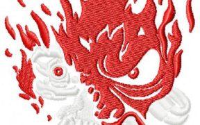 Demon Scary Face Free Embroidery Design
