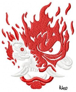 Demon Scary Face Free Embroidery Design