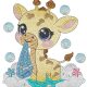 Cute Baby Giraffe Embroidery Design