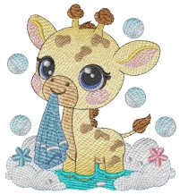 Cute Baby Giraffe Embroidery Design