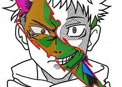 Sukuna Anime Face Monster Energy Free Embroidery Design