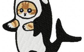 Cat Wearing Dauphine Costume Embroidery Design