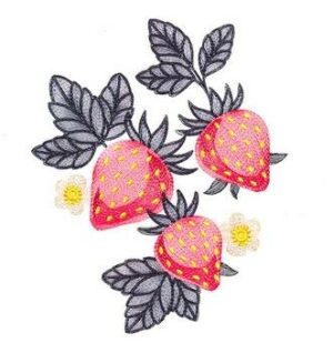 Strawberry Fruit Embroidery Design