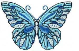Blue Butterfly Free Machine Embroidery Design