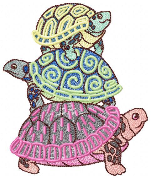 Colorful Squirtle Free Embroidery Design