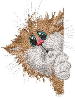 Cute Spy Cat Free Embroidery Design