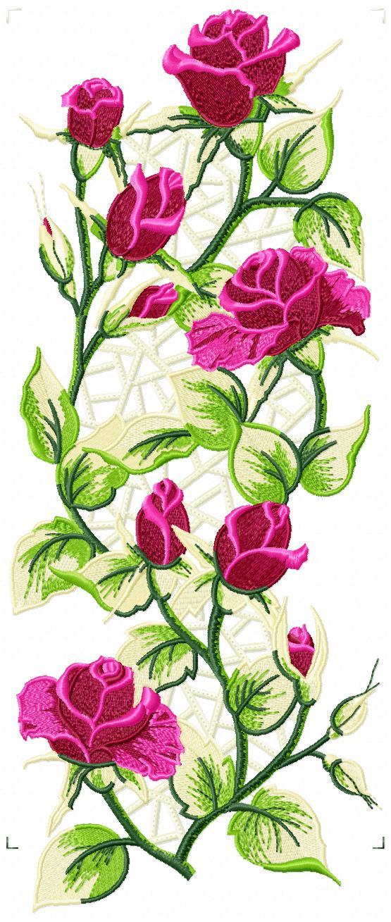 Stunning Flower Free Embroidery Design