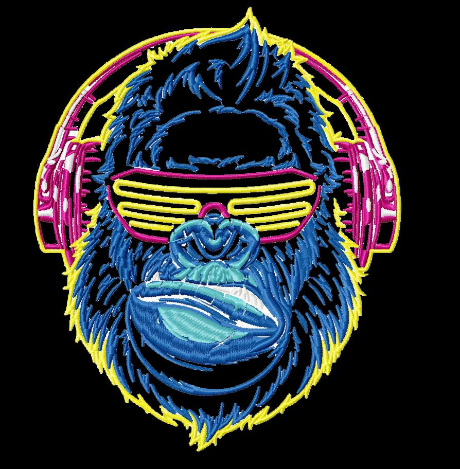 Stylish Gorilla Free Embroidery Design