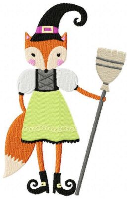 Halloween Fox Girl Free Embroidery Design