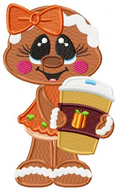 Halloween Gingerbread Pumpkin Free Embroidery Design