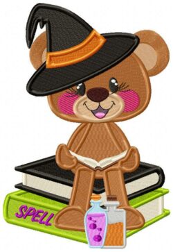 Bear Wizard Halloween Free Embroidery Design
