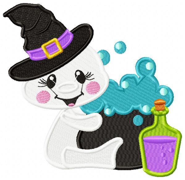 Halloween Ghost Wizard Free Embroidery Design