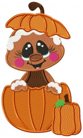 Halloween Gingerbread Cup Pumpkin Free Embroidery Design