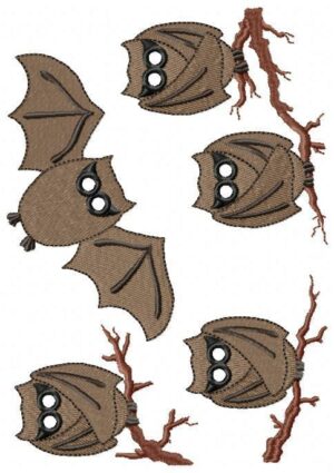 Bats Free Embroidery Design
