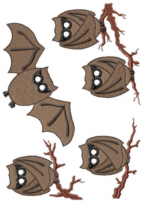 Bats Free Embroidery Design