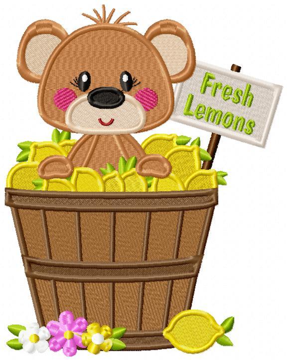 Bear Lemon Free Embroidery Design