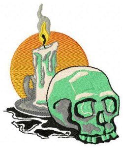 Halloween Skull Head Free Embroidery Design