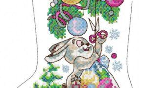 Cute Stocking Bunny Free Embroidery Design