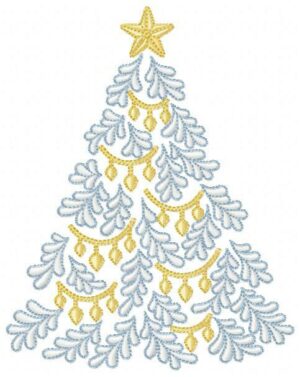 Tree Snow Star Free Machine Embroidery Design