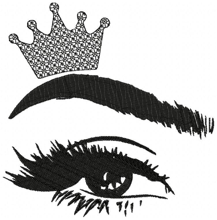 Women Queen Eyes Free Embroidery Design