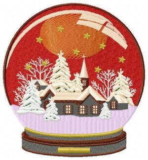 Snow Globe Free Machine Embroidery Design