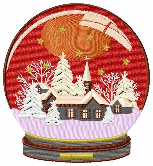Snow Globe Free Embroidery Design