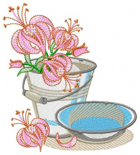 Water Flowers Free Embroidery Design