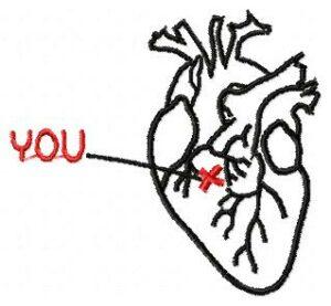 You In Heart Free Machine Embroidery Design