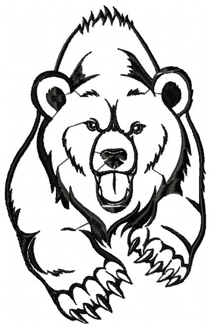 Bear Attack Free Embroidery Design