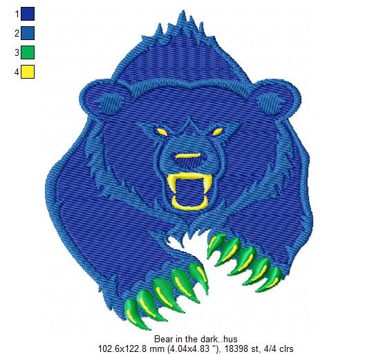 Bear In The Dark Free Embroidery Design
