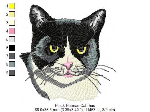 Black Batman Cat Free Embroidery Design