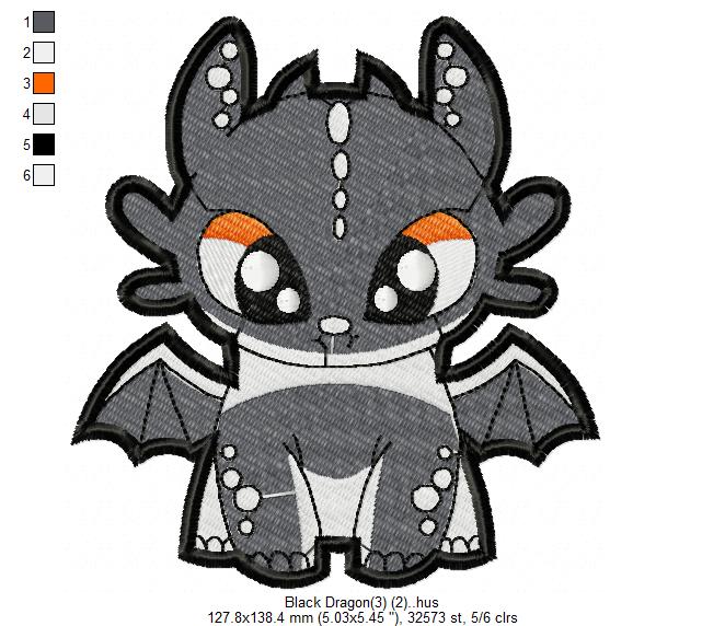 Black Dragon Free Embroidery Design