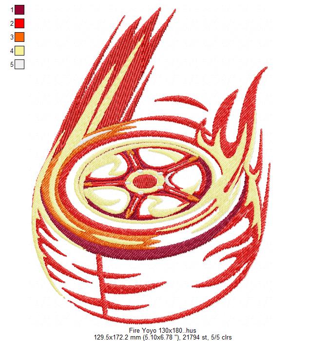 Fire Yoyo Х Free Embroidery Design