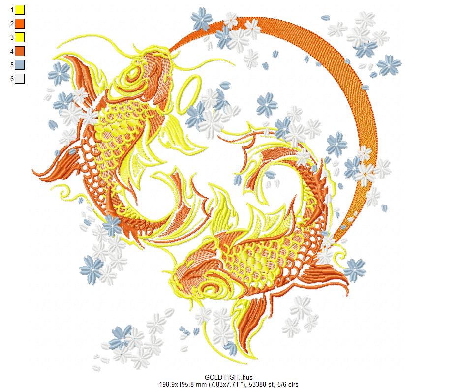 Gold Fish Free Embroidery Design