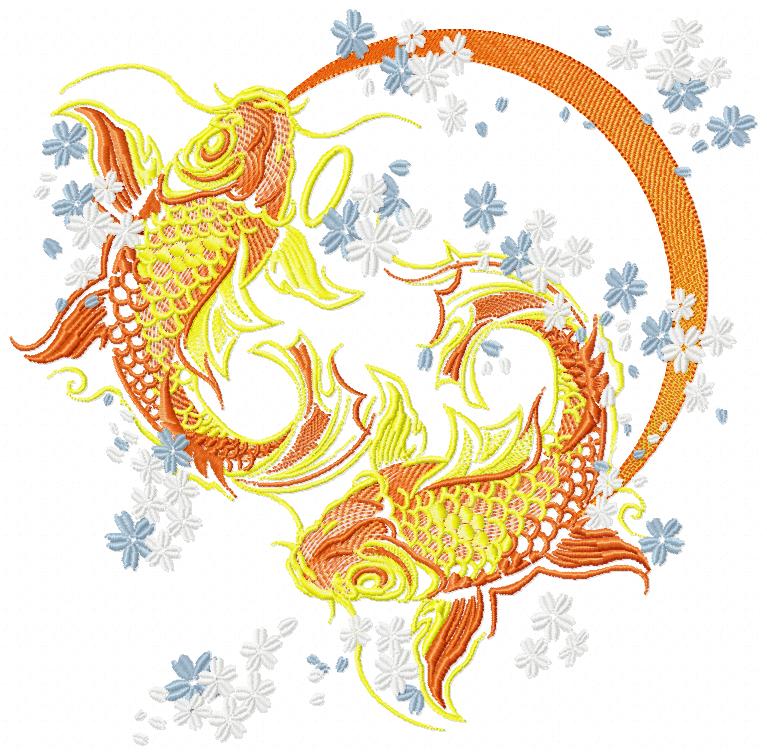 Gold Fish Free Embroidery Design