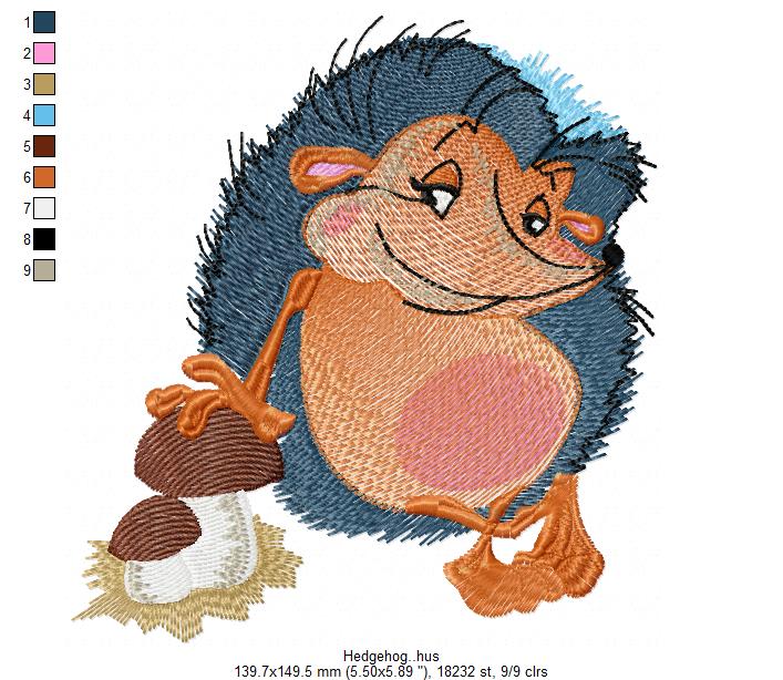 Hedgehog Free Embroidery Design