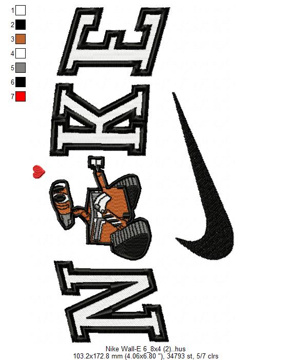 Nike Wall E X Free Embroidery Design