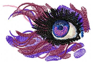 Purple Eye Shaded Free Embroidery Design