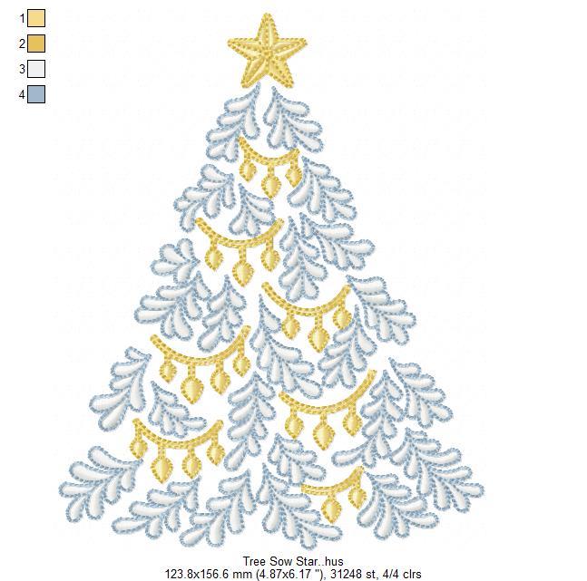 Tree Sow Star Free Embroidery Design