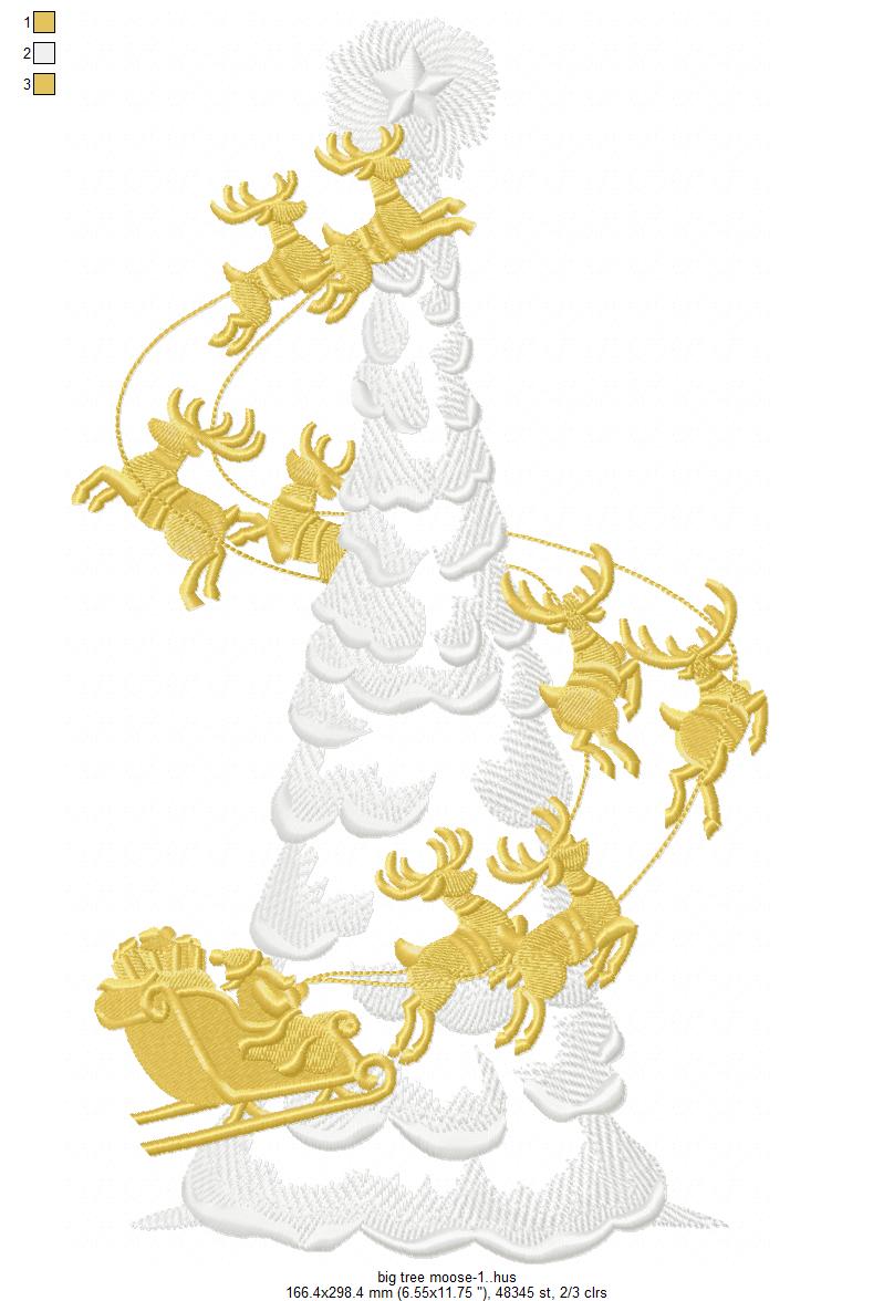 Big Tree Moose Free Embroidery Design