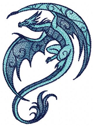 Blue Dragon Free Embroidery Design