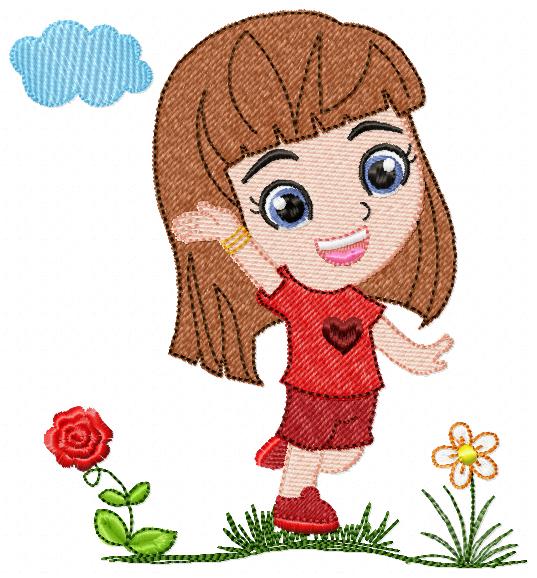 Cute Girl Free Embroidery Design