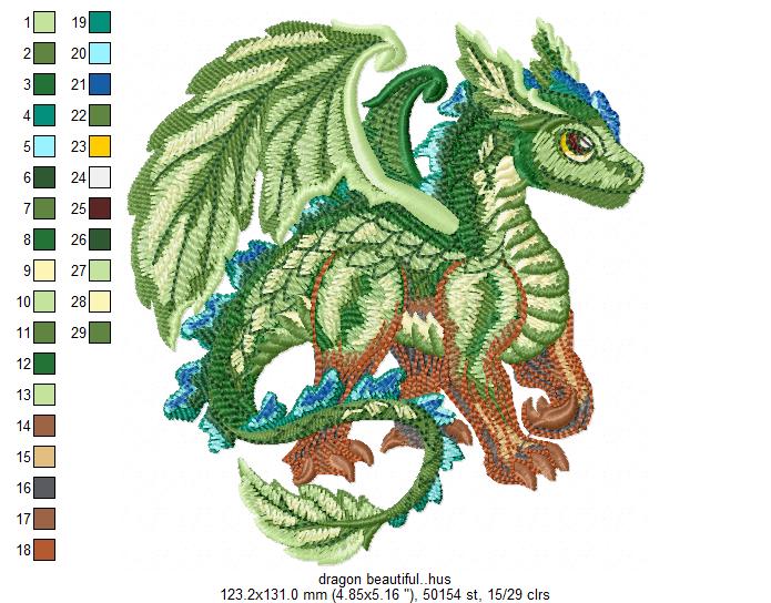 Dragon Beautiful Free Embroidery Design